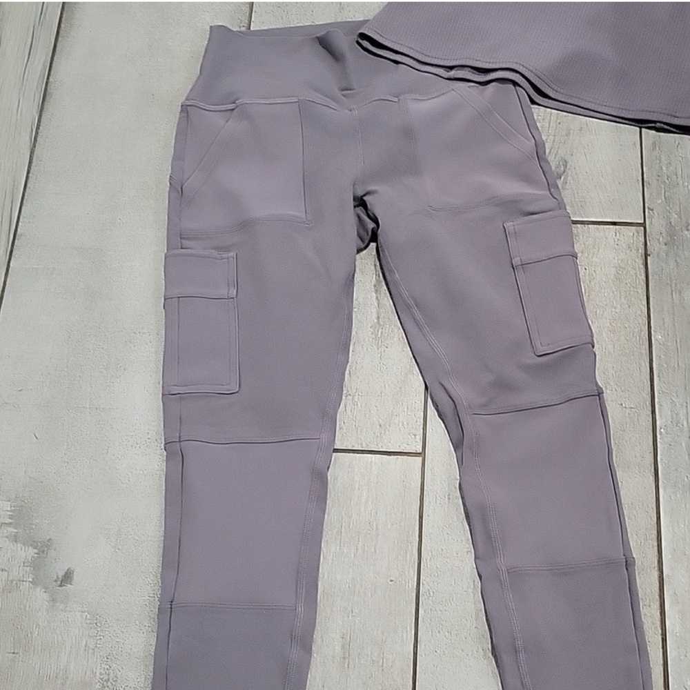 ALO Yoga Lavender/Grey Leggings and Tank Set - Picture 2 of 7